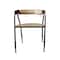Hello Honey® 31.5" Metal Chair with Wood Seat & Cotton Back Cushion